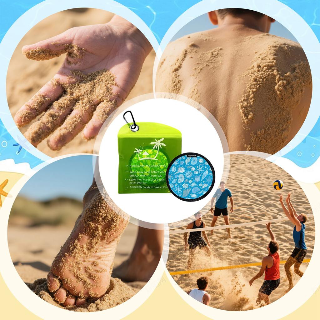 Odstraňovač písku z pláže Guma na písek Kulatá taška na odstraňování písku Nezbytnost pro letní dovolenou Plážové cestovní věci