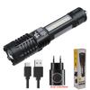 High Strong Power Led Flashlight Tactical Torch Light with Battery USB Charging Camping Hiking Emergency Zoomble Lantern Lamp