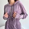 Conjuntos femininos outono e inverno moletom curto com capuz e calça athleisure conjunto de duas peças