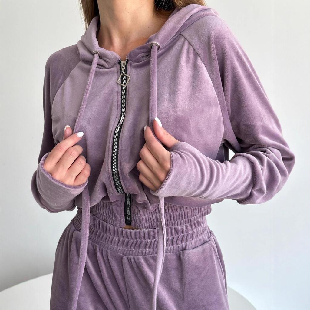 Conjuntos femininos outono e inverno moletom curto com capuz e calça athleisure conjunto de duas peças