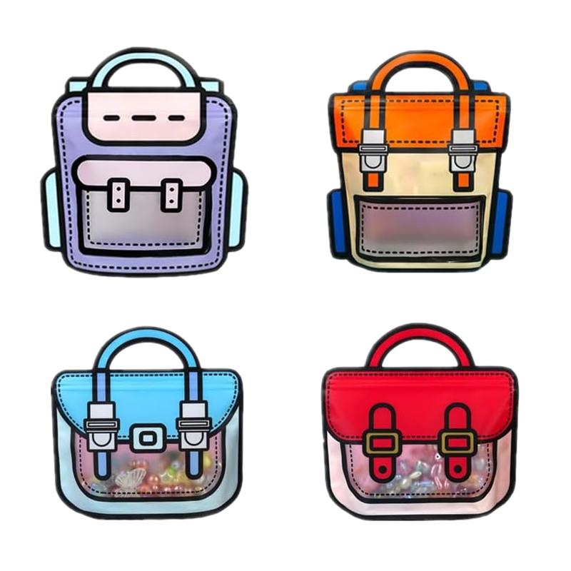 New 20-1PC Creative Gifts Packaging Bags Cartoon Back to School Bag Candy Snack Self-lock Bags Kids Birthday Party Decors Gifts