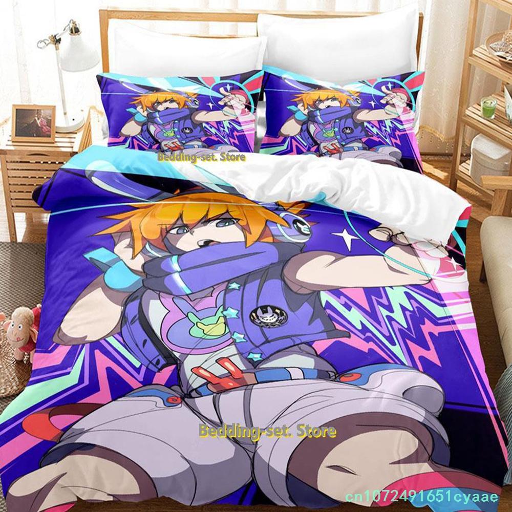 The World Ends With You Sakuraba Neku Bedding Set Cartoon Anime Three-piece Set Adult Kid Bedroom Duvetcover Sets 3D Kawaii Cool