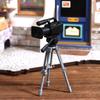 Mini Video Camera Tripod Model 1:12 Scale Dolls House Photography Scene Layout Props Dollhouse Decor Ornament Pretend Play Toys