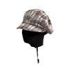 Retro Plaid Forward Hat Female Autumn and Winter Versatile Face Small Painter Newsboy Hat Big Head Circumference Anti-wearing Beret