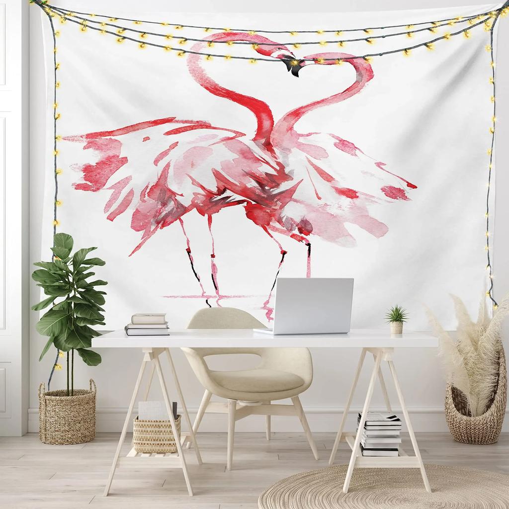 Flamingo Tropical Beach Tapestry Hippie Flamingo In Beach Seaside Tapestries Wall Hanging Art for Bedroom Living Room Dorm Home