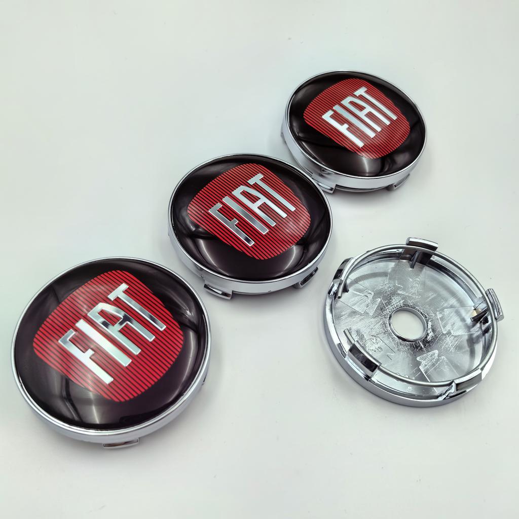 4pcs 60mm Fiat Logo Car Wheel Center Cap Hub Covers Badge Styling Accessories Silver Or Black Compatible with FIAT