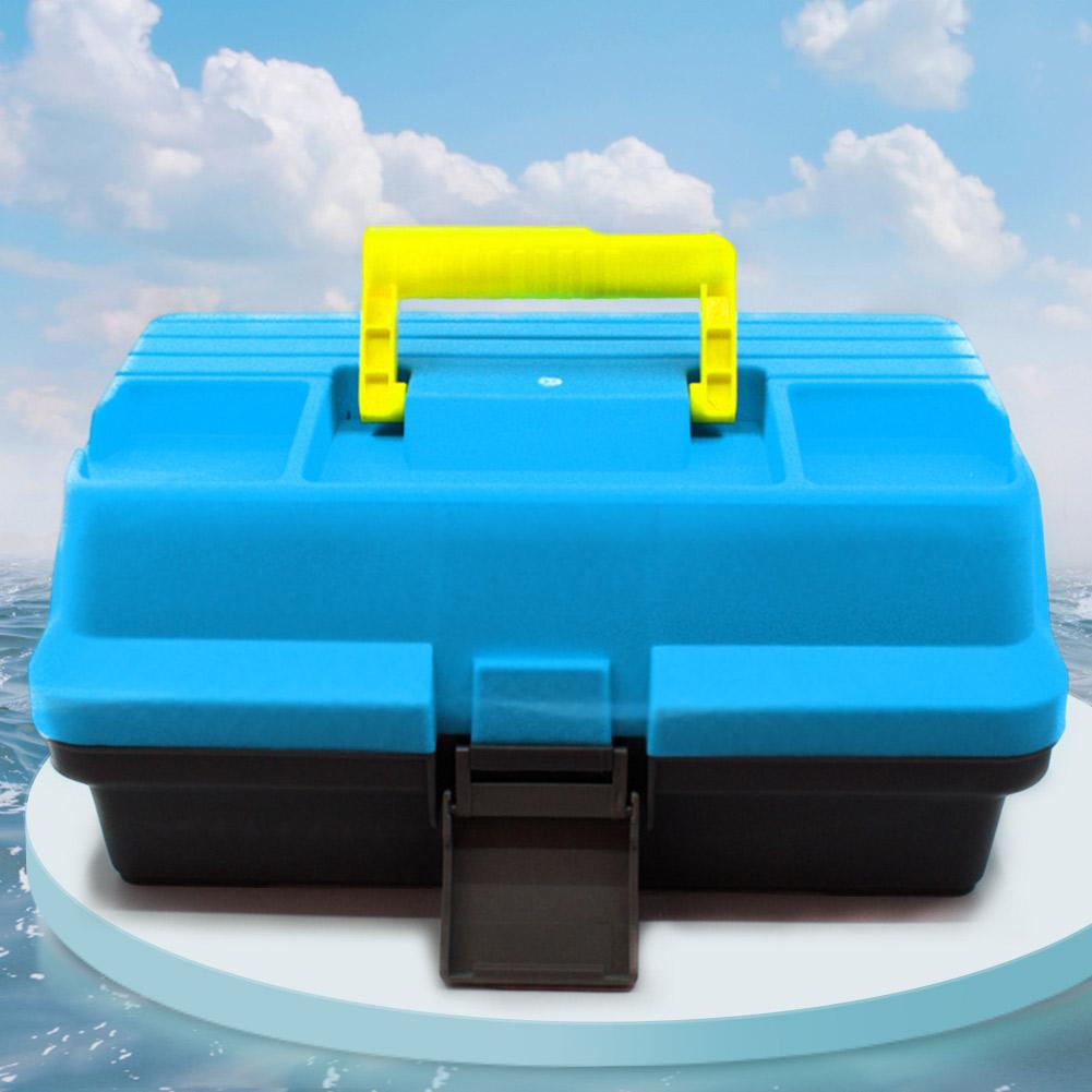 3-Layer Folding Fishing Tackle Box Portable Fishing Gear Box Multipurpose Fishing Toolbox with Handle for Fishing Tackle Storage