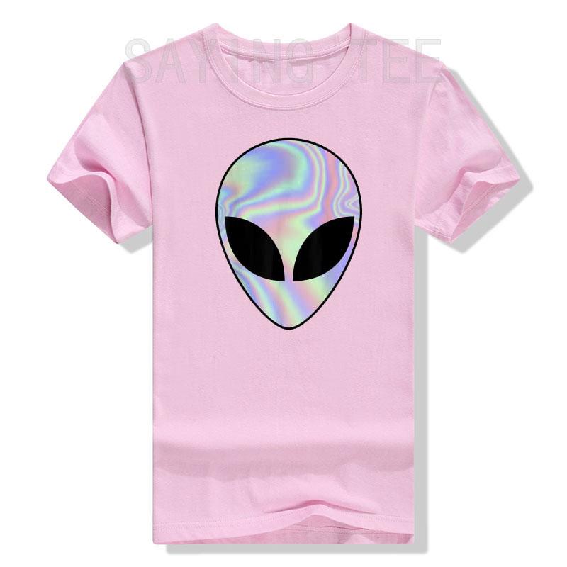 Alien Head TShirt Colorful AlienUfo Rave Tee Y2k Top I Want To Believe Graphic Outfits Funny Believers In Life On Mars Clothes