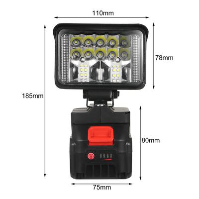 Luce da lavoro LED da 3 pollici per batterie al litio da 21V Super Luminosa Illuminazione esterna Rotazione a 120 gradi Luce Portatile