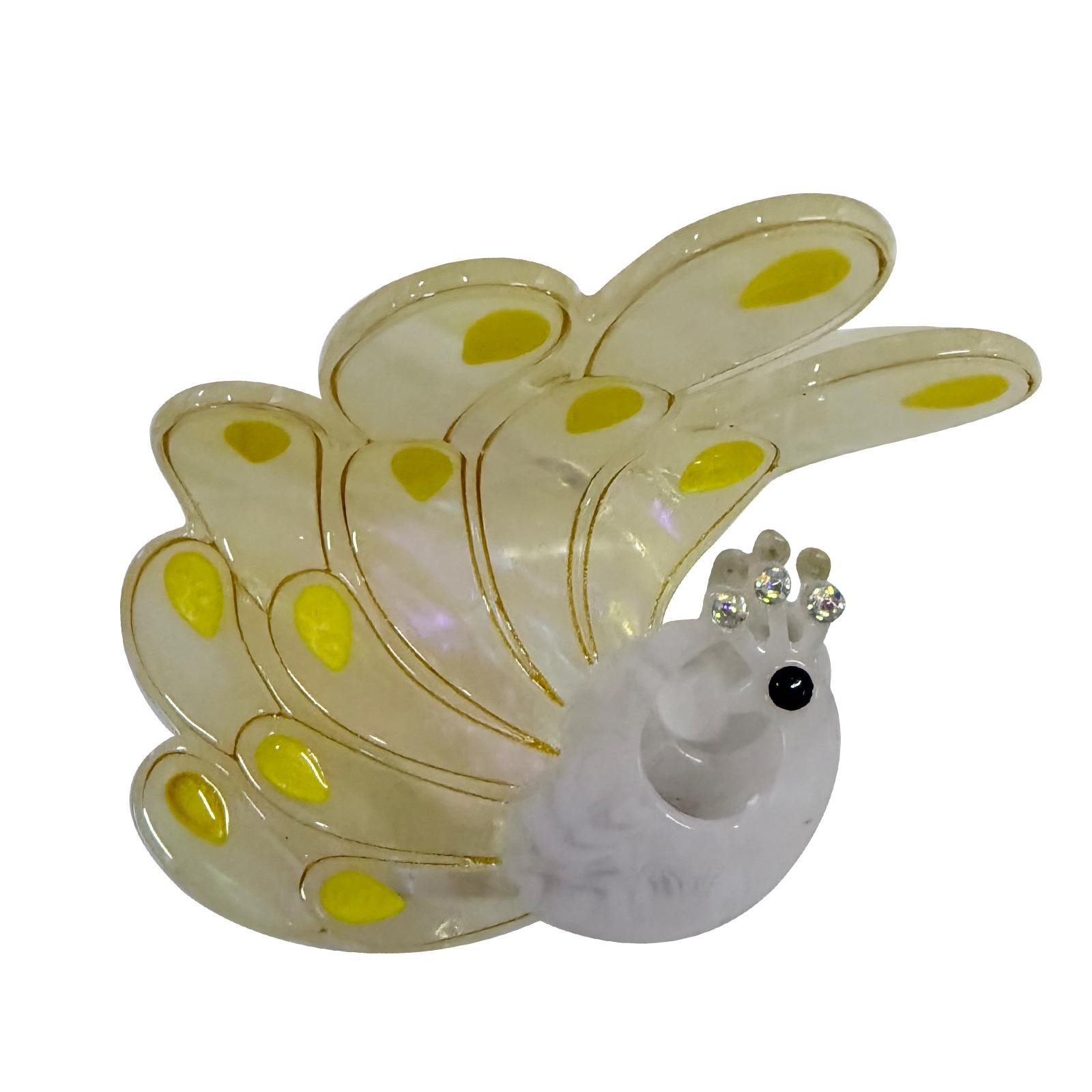 

Elegant Peacock Rhinestone Hair Clip Acetic Acid Material Secure Grip For Women Girls фиолетовый