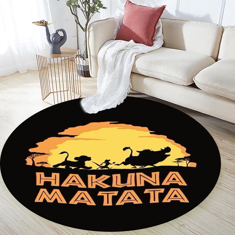 Lion pattern round rug,Carpet Rug for Living Room Bedroom Playroom ,Non-slip Floor Mat,Holiday Gifts and Birthday Gifts.