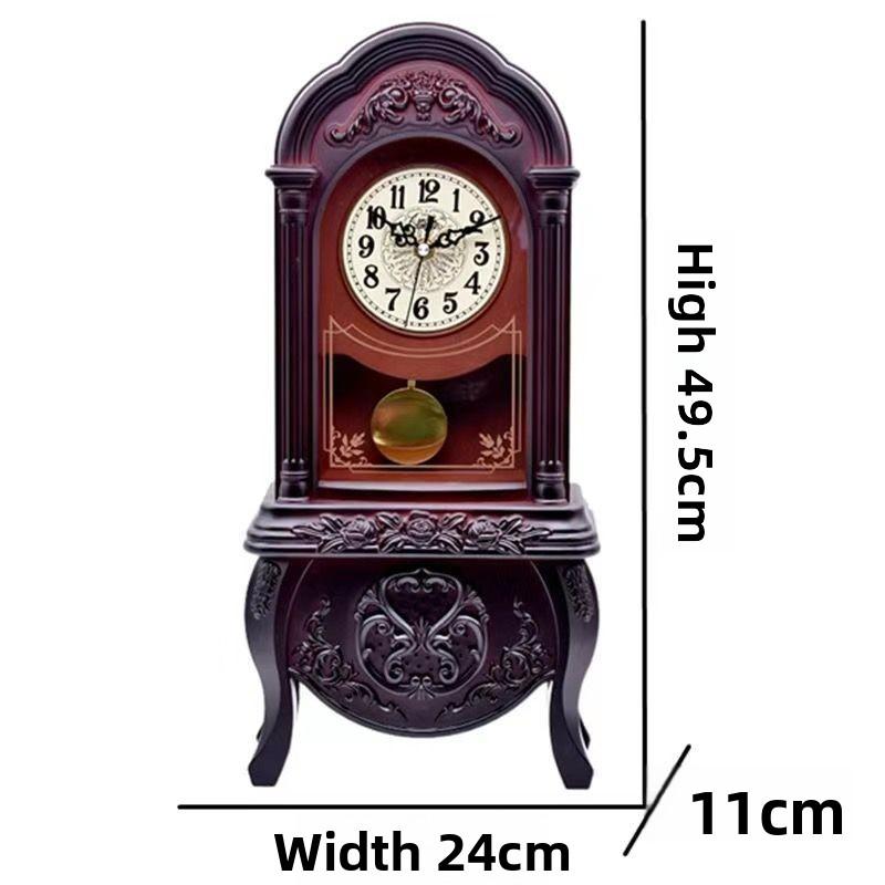 Swinging Clock with Silent Operation, Antique Style Clock Nostalgic Home Clock Living Room Ornament