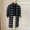 Cloak T-Shaped Striped Shawl Retro Large Wraps Retro Large Scarves  Women