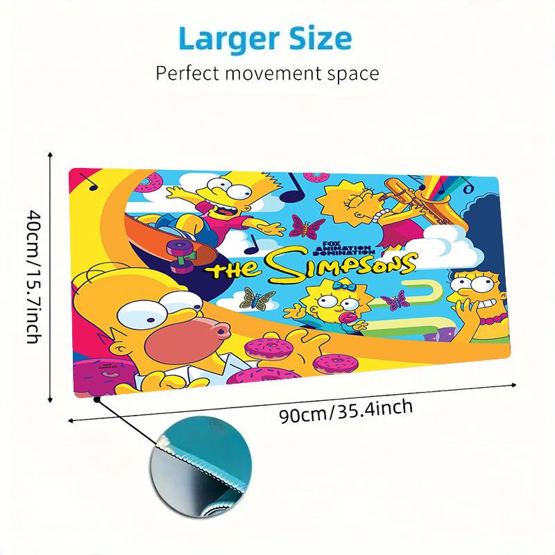 Simpsons Family Cartoon Color Mouse Pad Large Gaming Table Cushion Non-slip Laptop Tablet Big Mousepad XXL Mat Mini PC Playmat With Lock edge