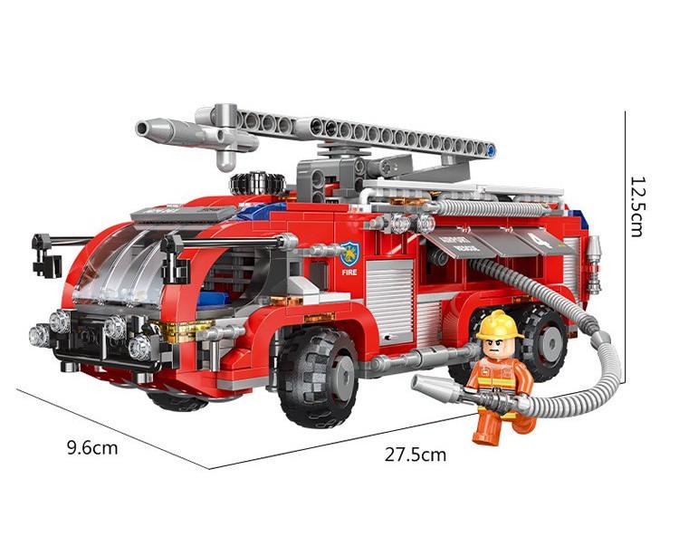 Star Fort Aerial Ladder Fire Truck XB03031: Educational Building Block Toy for Kids