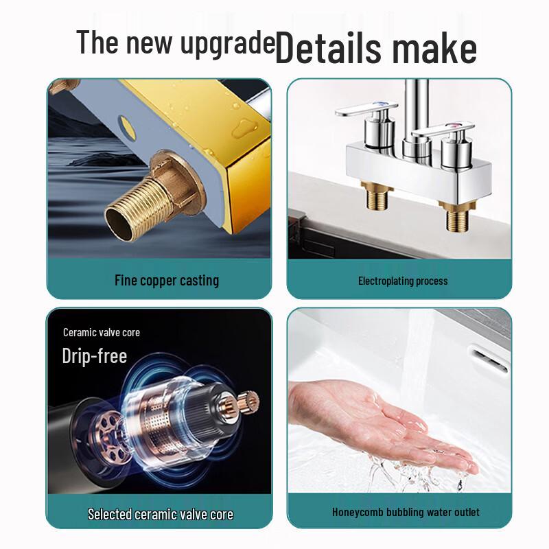 PKSUKB Dual-Hole Brass Basin Faucet
