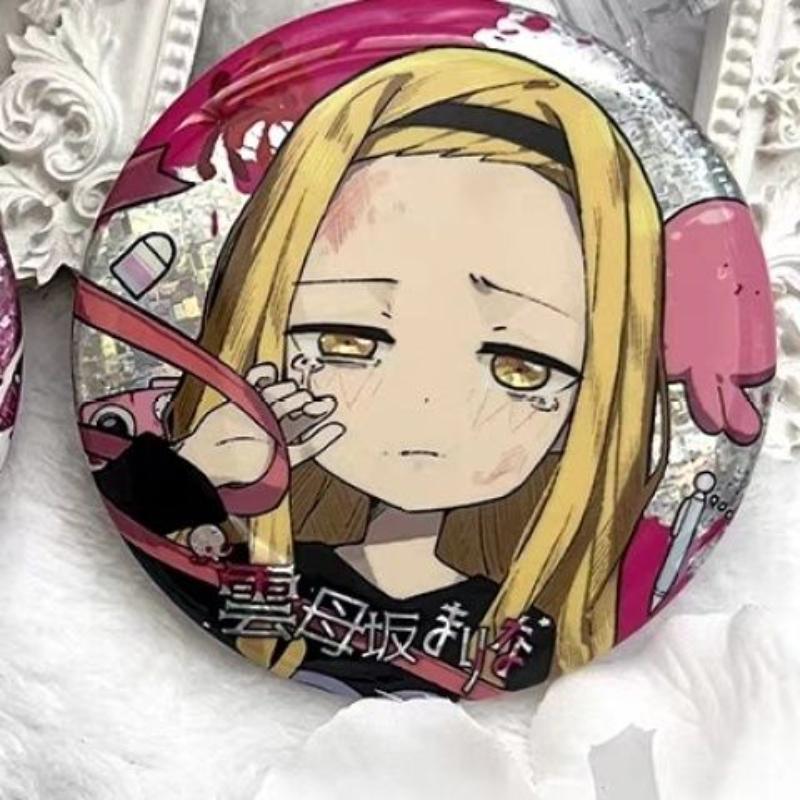 Anime Takopi’s Original Sin Kirarazaka Marina Kuze Shizuka Cosplay Brooch Kawaii Tinplate Badge Lapel Pins Accessories Ornament