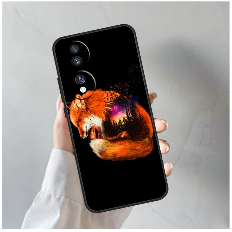 

Watercolor Painting The Fox For Honor Magic 5 6 7 8 Pro Case For Honor 200 400 Lite 50 70 90 X8c X8b X9a X9b X9c X9d Win Honor 200 Pro