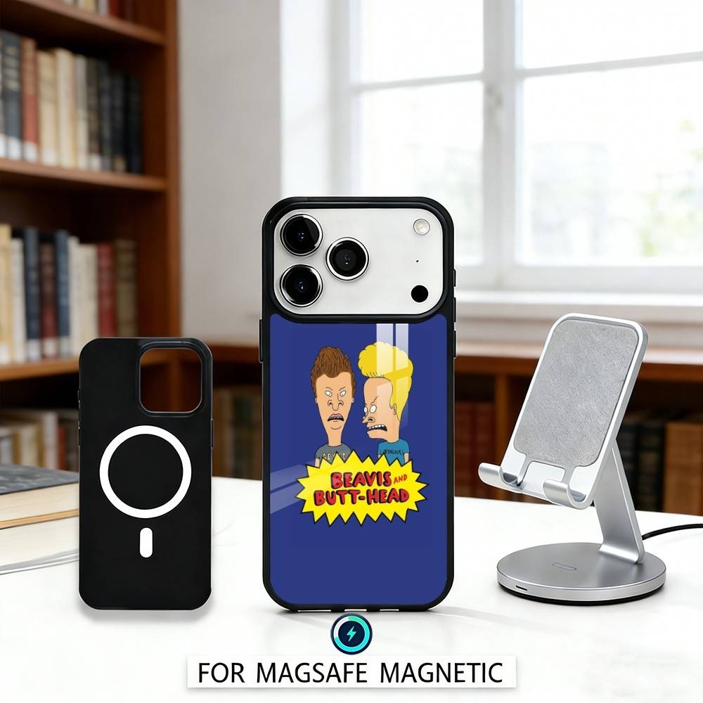 Cartoon B-Beavis And Butt-Head Phone Case For iPhone 17,16,15,14,13,12,Pro,Max For Magsafe Magnetic Wireless Charging