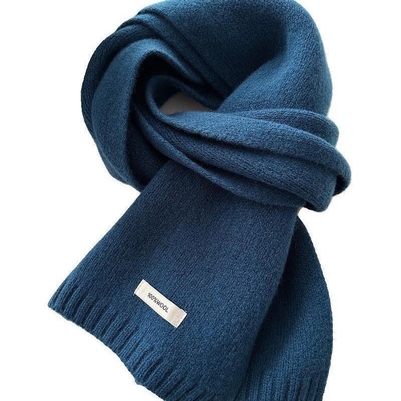 Scarf For Men And Women Solid Color Design Knit Winter Accessory