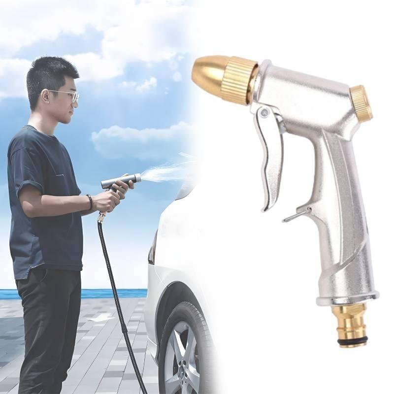 Premium Silver Plated Aluminum Alloy Water Gun For Car Washing And Gardening Needs