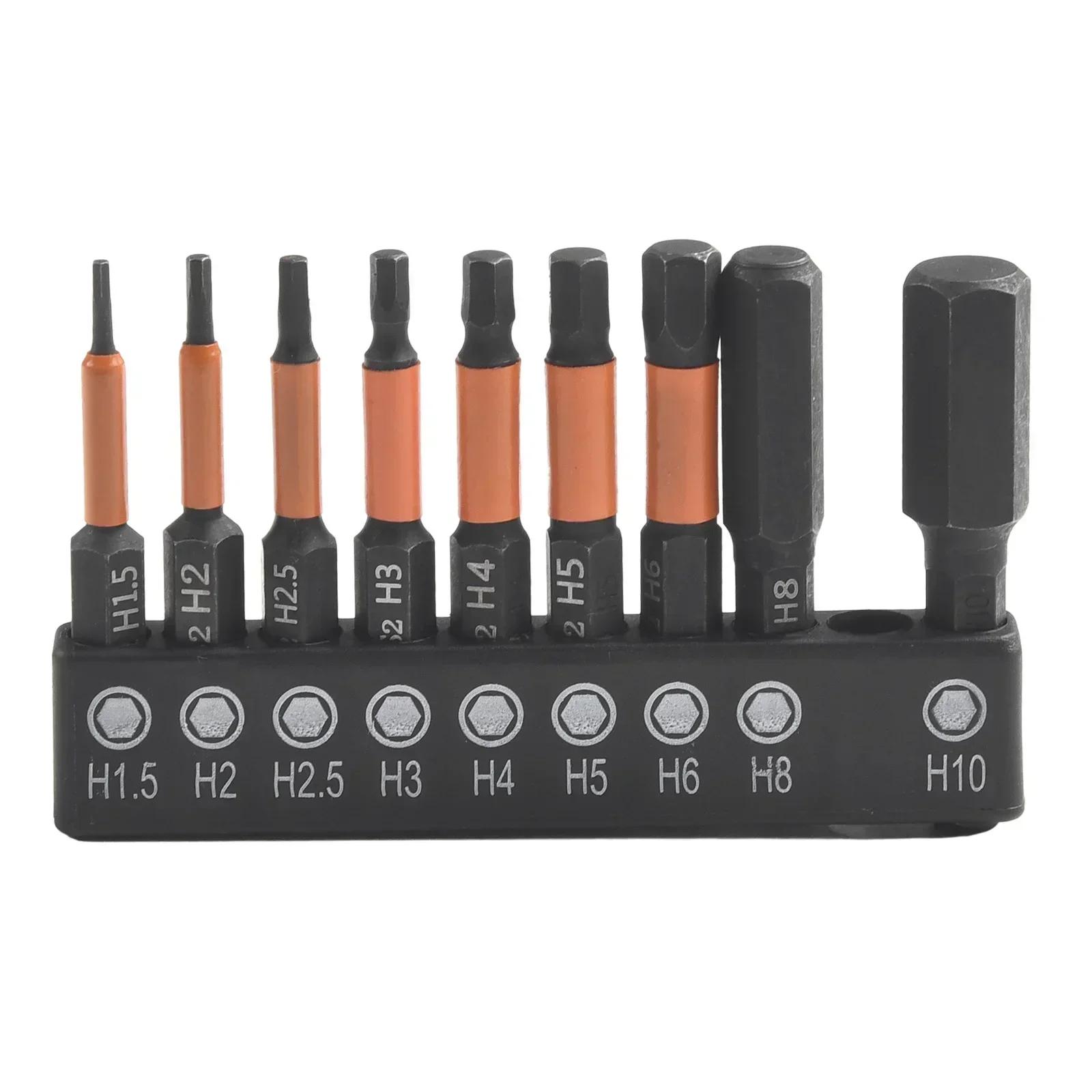 

9pcs/set 1/4 Inch Alloy Steel Hexagon Screwdriver Bits With Magnetic Hand Tools Accessories H1.5 H 2.0 H 2.5 H3 H4 H5 H6 H8 H10 China Mainland