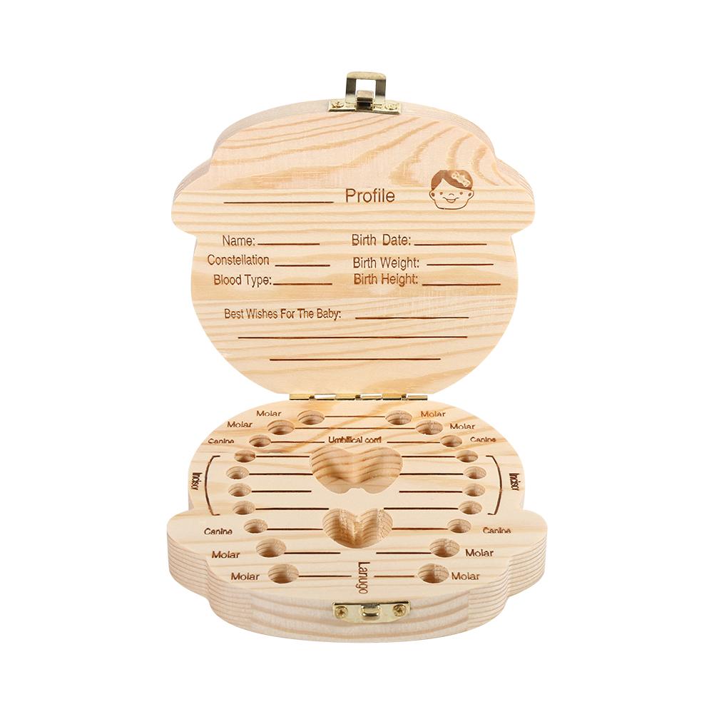Milk Teeth Wooden Tooth Storage Box Organizer For Kids Baby Save 3 6YEARS Creative Boy & Girl