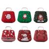 Pack of 5 Decorative Iron Candy Tins with Handle Holiday Candy Tins with Christmas Pattern Delicate Candy Storage Case