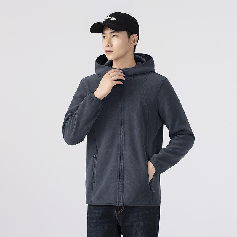 Thickened Austrian fleece fleece fleece jacket, new outdoor autumn and winter cold-proof, comfortable and warm hooded fleece liner jacket