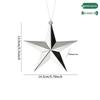 Shiny Electroplated Gold, Silver & Red Five-Pointed Star Christmas Tree Ornaments