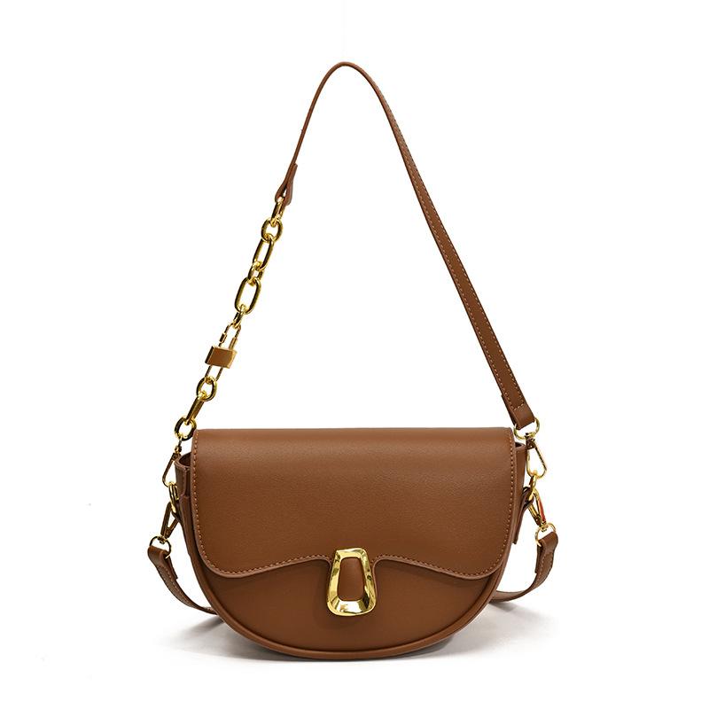 Spring New Fashion Simple Saddle Bag Messenger Bag Trendy Texture Handbag Fashionable Women's Shoulder Bag