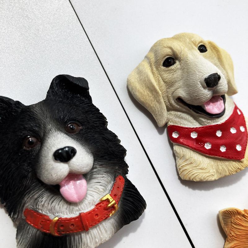 3D Shiba Inu & Pomeranian Dog Fridge Magnet - Teddy Magnetic Pet Decor Sticker