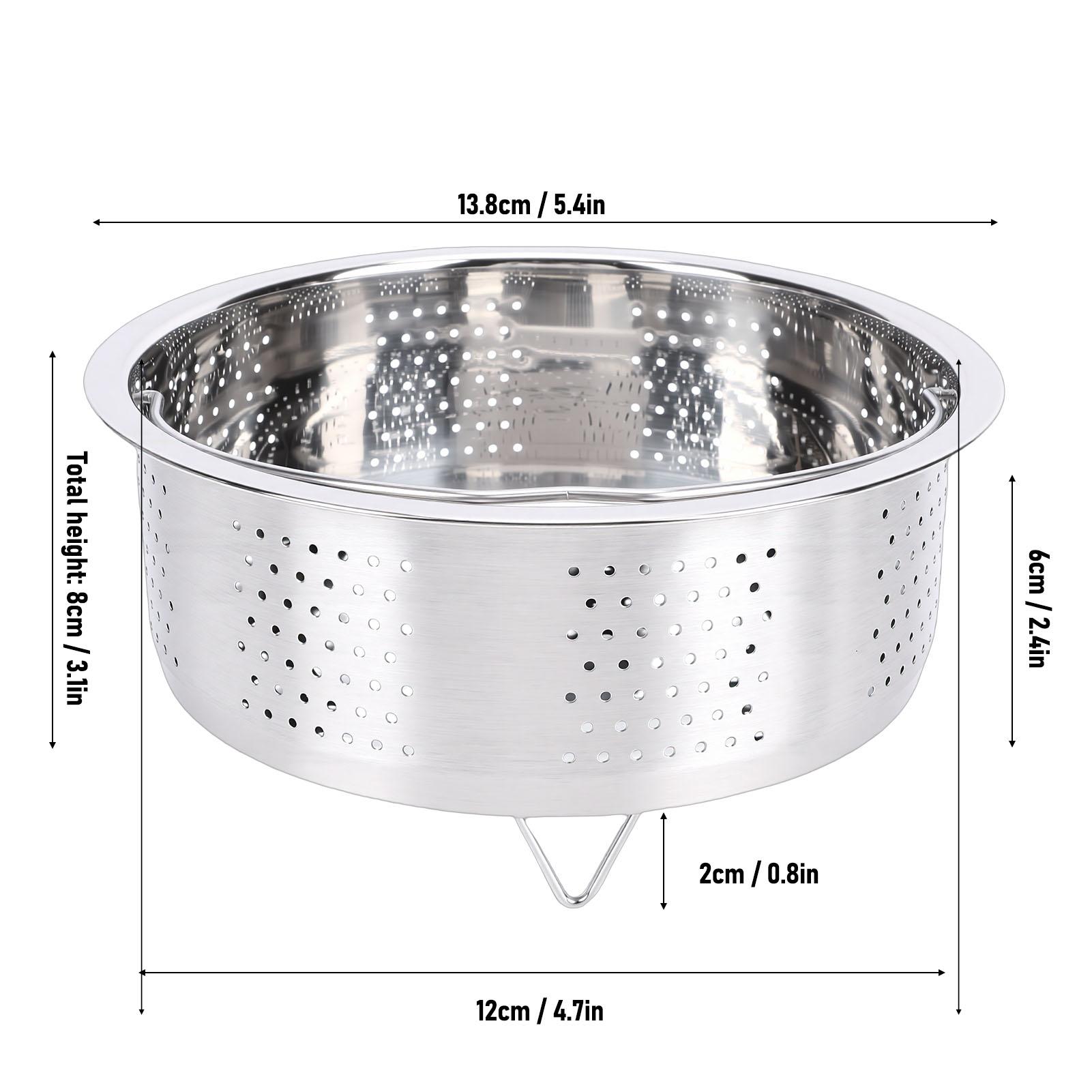 

304 Stainless Steel Steaming Basket with Handle Vegetable Steam Basket Insert for Pot Rice Cooker Veggies Rice Seafood Sugar Rem