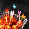 100pcs 12cm Fruit Cocktail Pick Stick Different Style Bamboo/PVC Buffet Cupcake Toppers Bar Tools Barware
