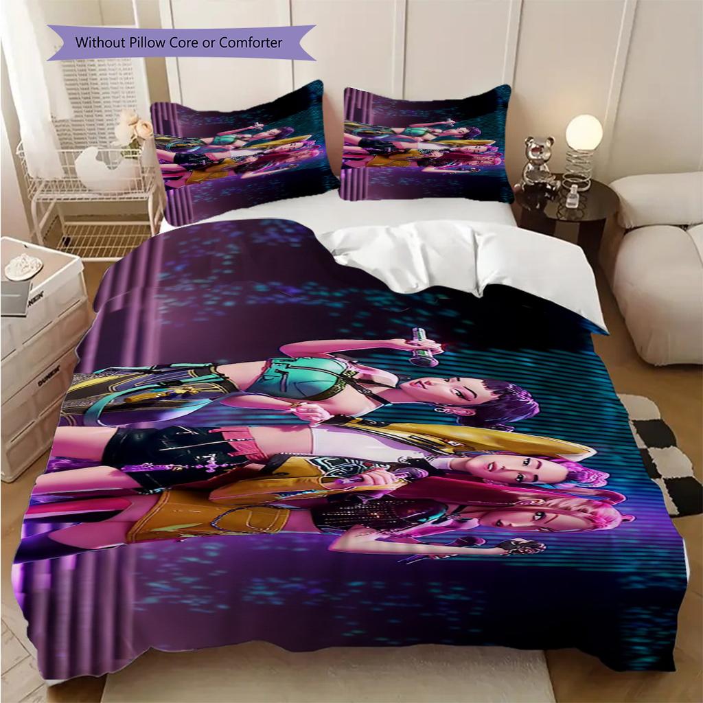 Vibrant Stage Performance Three-piece Set (1 * Duvet Cover + 2 * Pillowcase, Without Core) 2D Flat Duvet Cover and Pillowcase Bedding Set