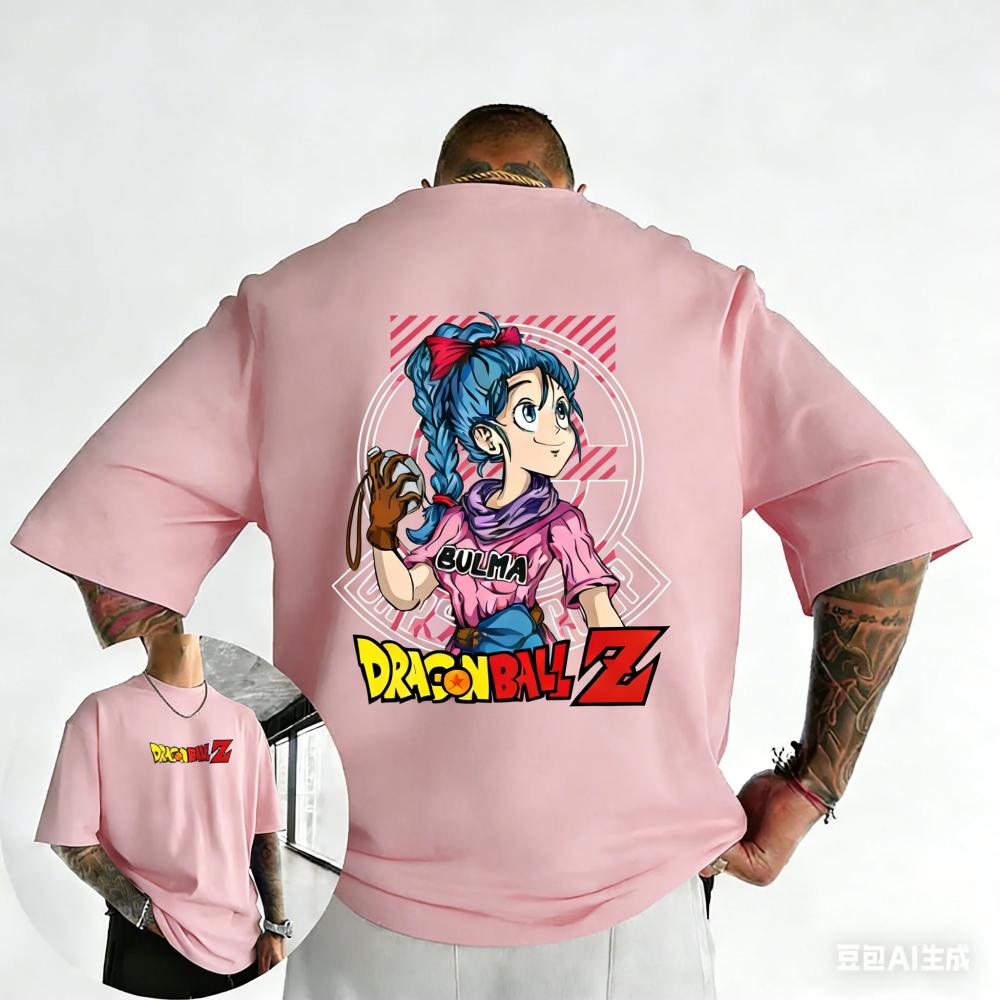 

Dragon Ball Anime Cotton T-shirt 2026 Summer New Bulma Printed Men s and Women s Trendy Large Size Loose Casual Parent Child Top 4XL