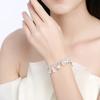 Fashion 925 Silver Bracelet for Woman Pretty Heart Zircon Pendant Chain Wedding Party Gifts Classic Jewelry 20CM 8inch