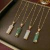 Emerald Japanese-Korean Retro Bamboo Titanium Steel Clavicle Necklace for Women