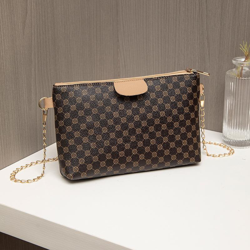 

Модна маленька квадратна сумка з ромбоподібним принтом, маленька міні-сумка для мобільного телефону, ланцюжок, на плече світло-коричневого кольору