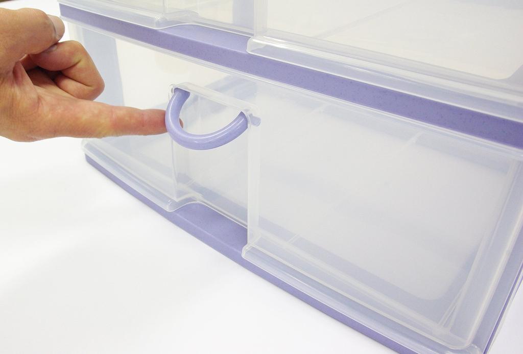 Sanko Kunststoff-Zubehöraufbewahrung Elpis Breite x Tiefe x Höhe Soft Beige 3-stufig 18,2 26,5 21,8cm