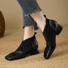 Niche Light Luxury Autumn and Winter Handmade Retro Women's Shoes Thick Heel Soft Leather Retro Fashion and Beauty