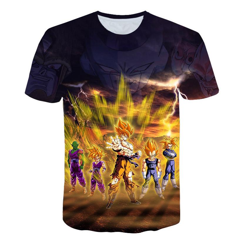 Dragon Ball Z Goku 3D potisk Dětské tričko Letní móda Volno Pánské Unisexové oblečení Top