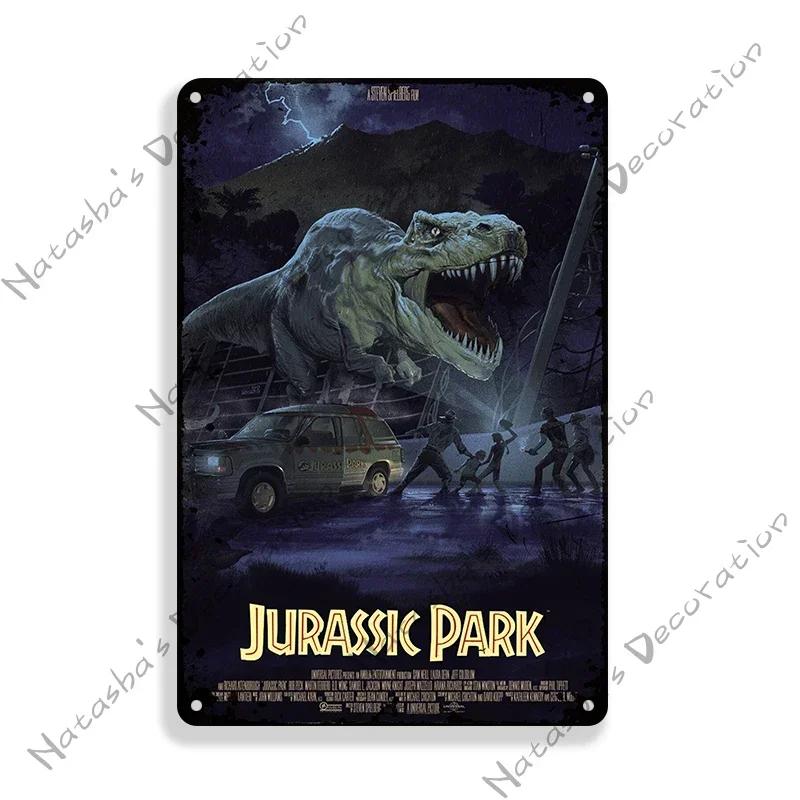 Movie Jurassic Park Metal Tin Sign E.T. Metal Signs Poster JAWS Vintage Poster Old Decorative Plate Metal Plaque Wall Plate