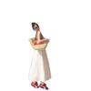 Fresh and Sweet White Suspender Dress, Summer New Temperament Long Dress, French Waist Holiday Dress