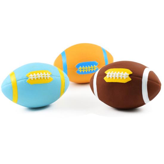 Dog Bite Toy Rugby Shape Cleaning Tooth Soft Latex Toy Puppy Chewing Ball Toy Dog Toy