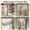 Wall-Mounted Suction Cup Towel Rack Waterproof Shower Slipper Hanger Bathroom Towel Rod  Kitchen