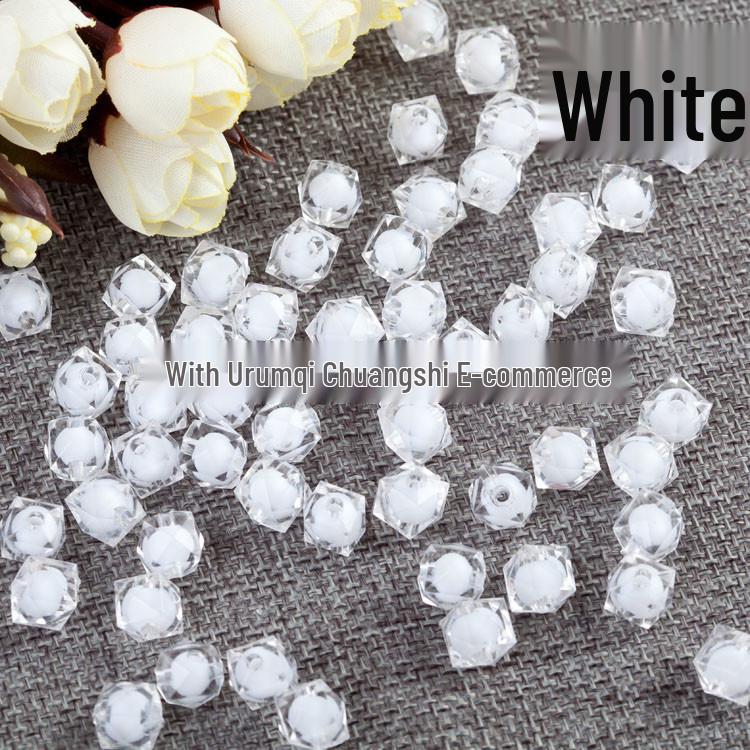 White Acrylic Cube Beads for DIY Beading Tissue Box