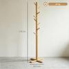 Bamboo Coat Rack, Clothes Rack, 8 Hooks, Natural Wood