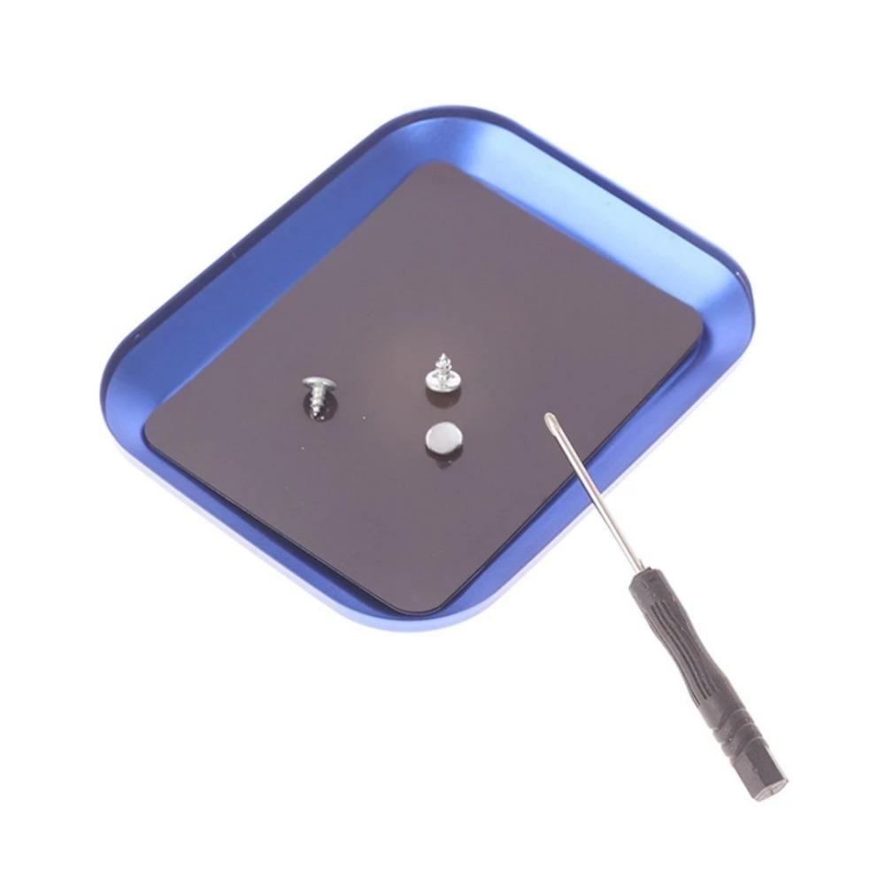 Screw Tray with Magnetic Pad Aluminium Alloy Magnet Screws Disk Storage Plate for RC Airplane Car Boat Repair Tool Repair Disk