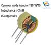 1.5mm Copper Wire, 15A Common Mode Choke, 12-Turn Bifilar Winding, 2mH Ferrite Core Coil, T25*15*10
